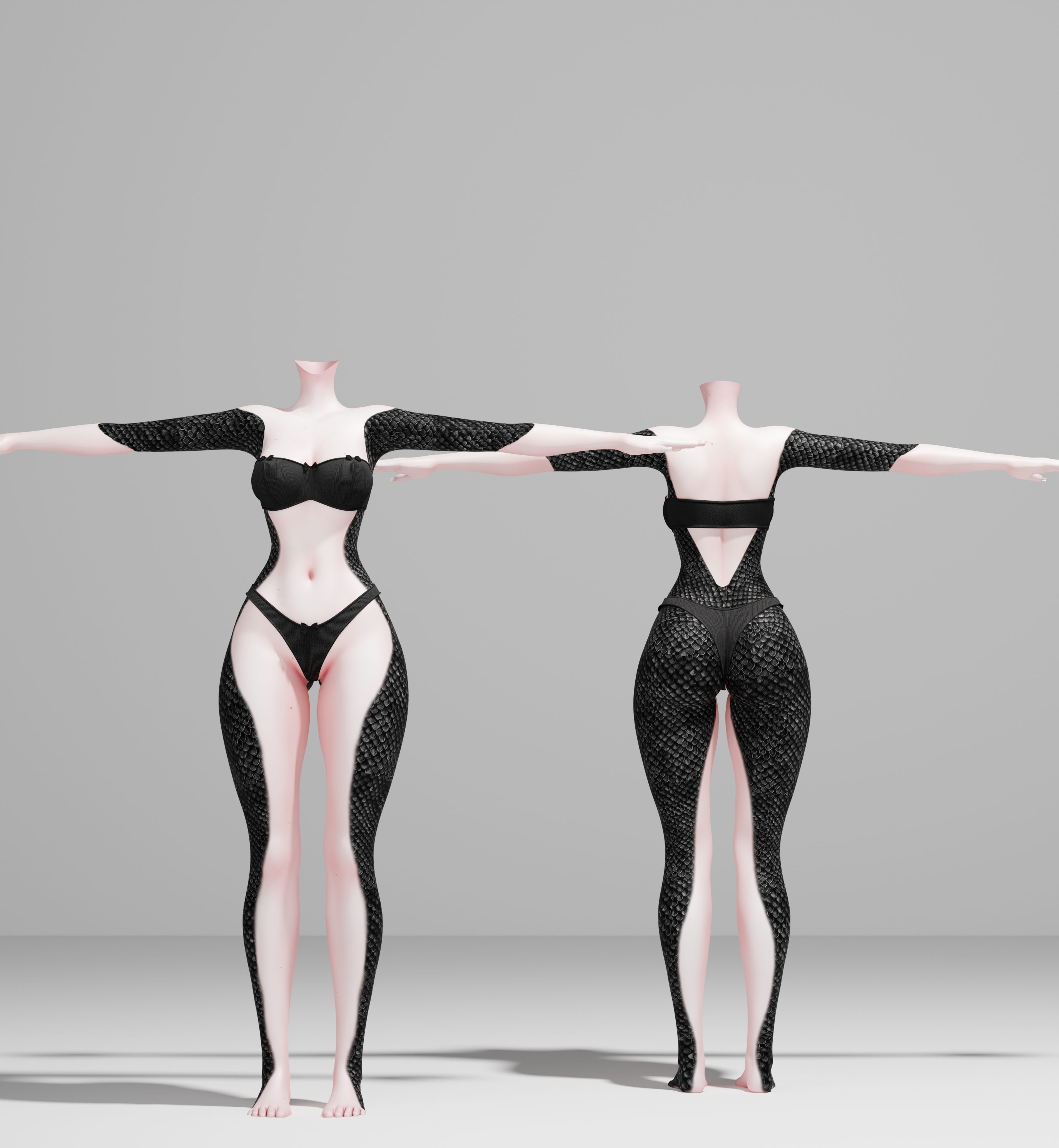 (Akii,E-boy,E-Girl,Hazie, SlimFit )Black Serpent’s Veil tattoo texture