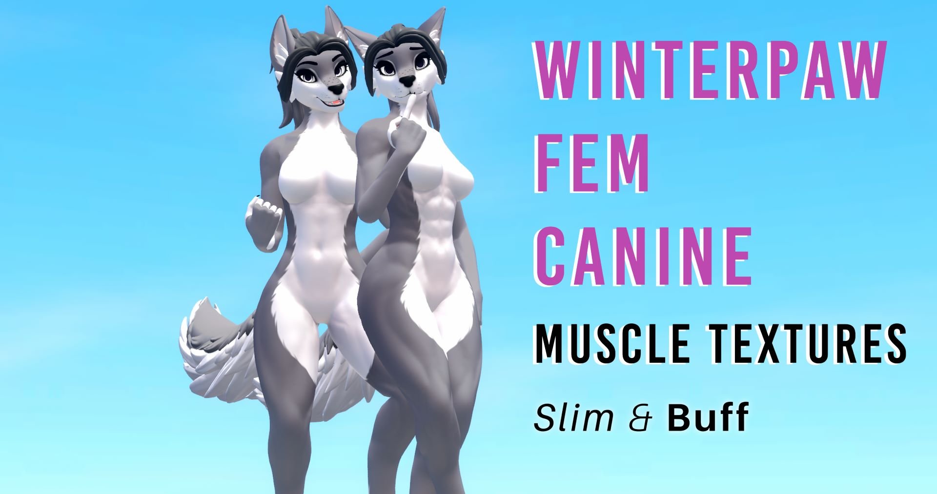 Winterpaw Fem Canine Muscle Textures - Normal map, Ambient Occlusion, Cavity map for VRChat