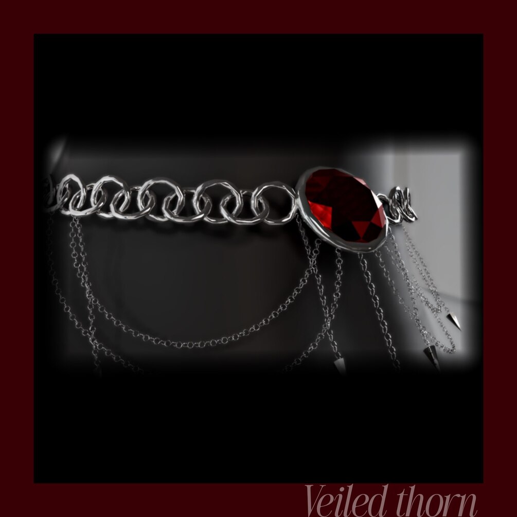 Gothic Ruby Cross Choker