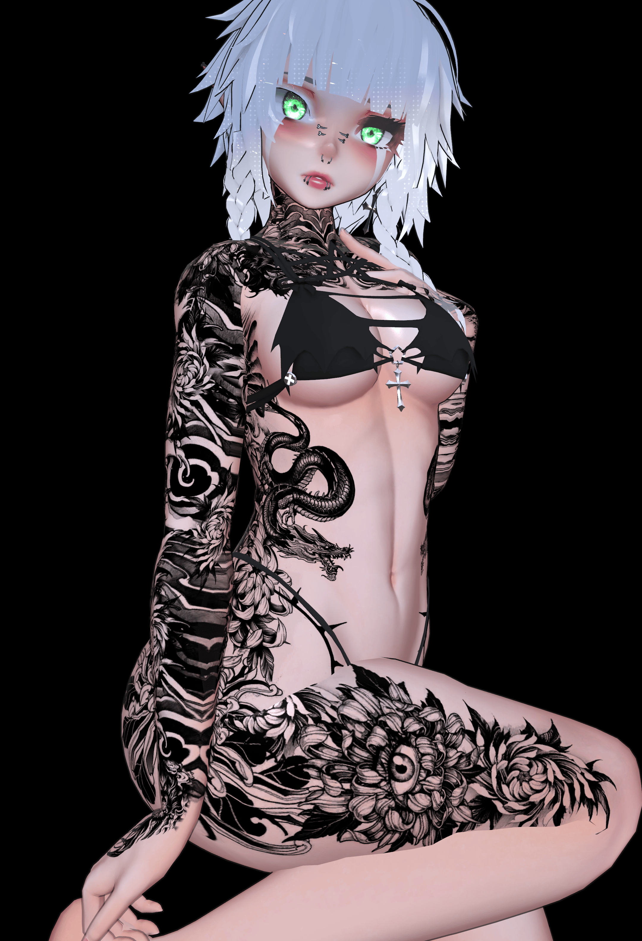 【Oni Tattoos】"Whisper" "Revenger" "Magician" "Runner" 4k Textures 入れ墨 *テクスチ