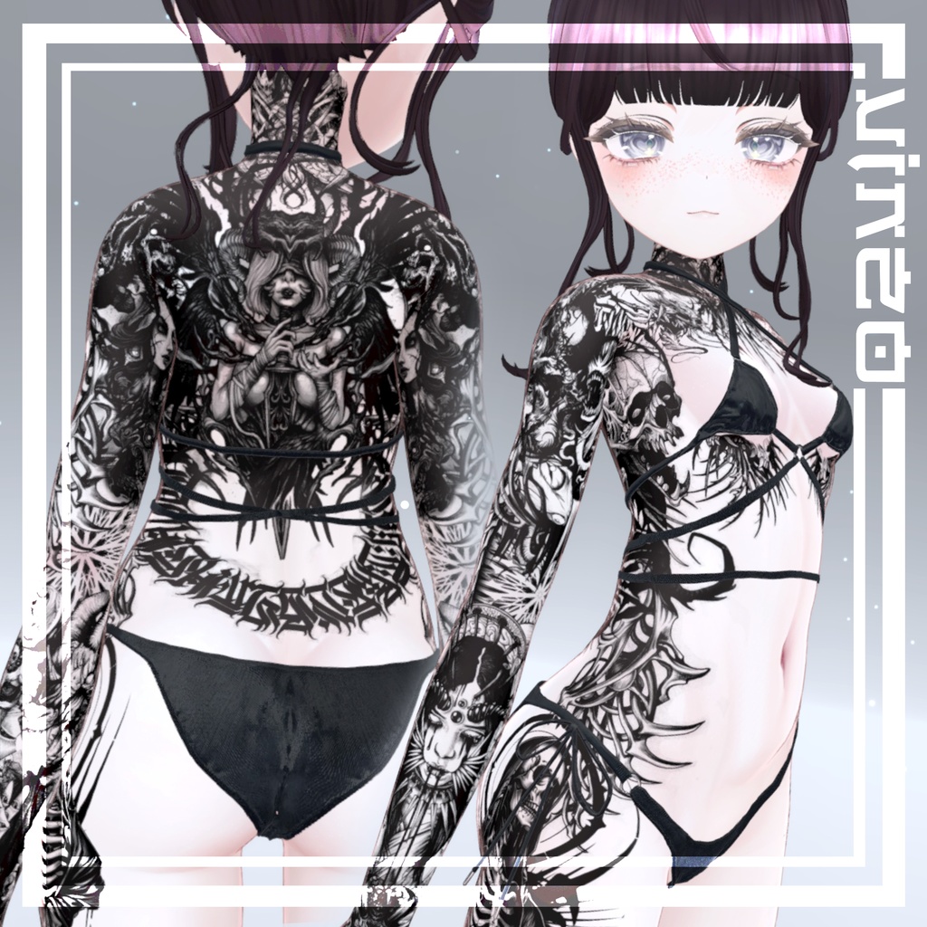 Diablo tattoos 入れ墨 *テクスチャ* モデル「Booth Avatars」/HD