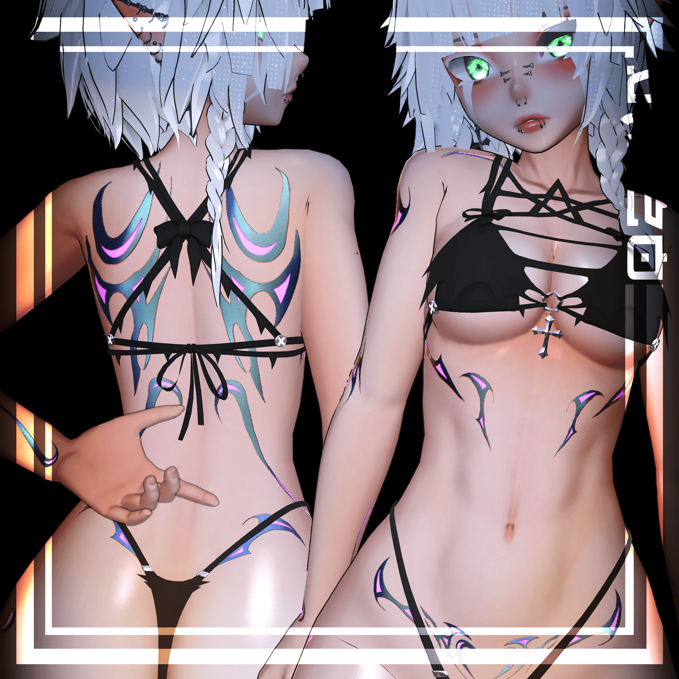 【Neo Succubus Tattoos】"Whisper" "Revenger" "Magician" "Runner" 4k Textures 入れ墨 *テクスチ
