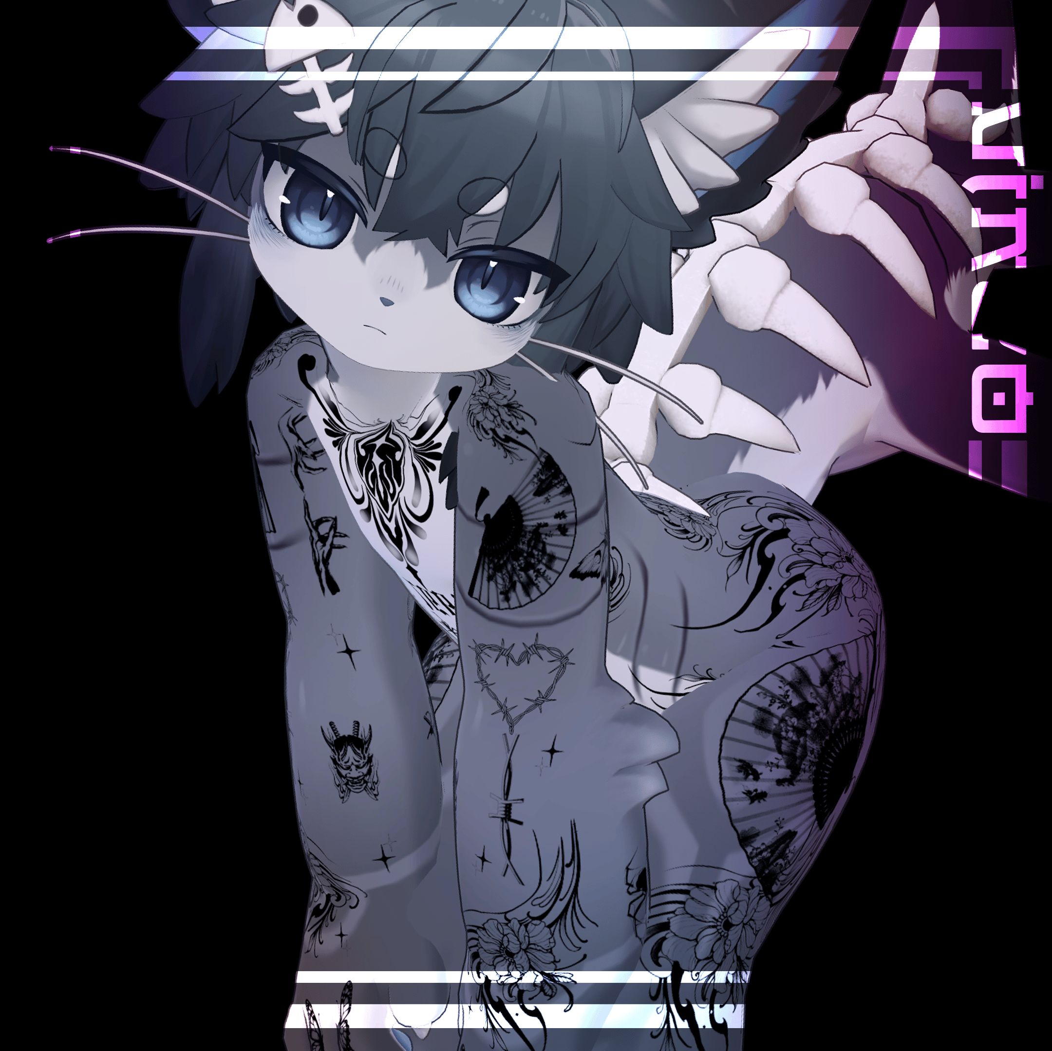 『扇子_Sensu Tattoos』"Novabeast" "Mayu" "Deira" "Chalo" "Rexouium" 4k Textures 入れ墨 *テクスチ