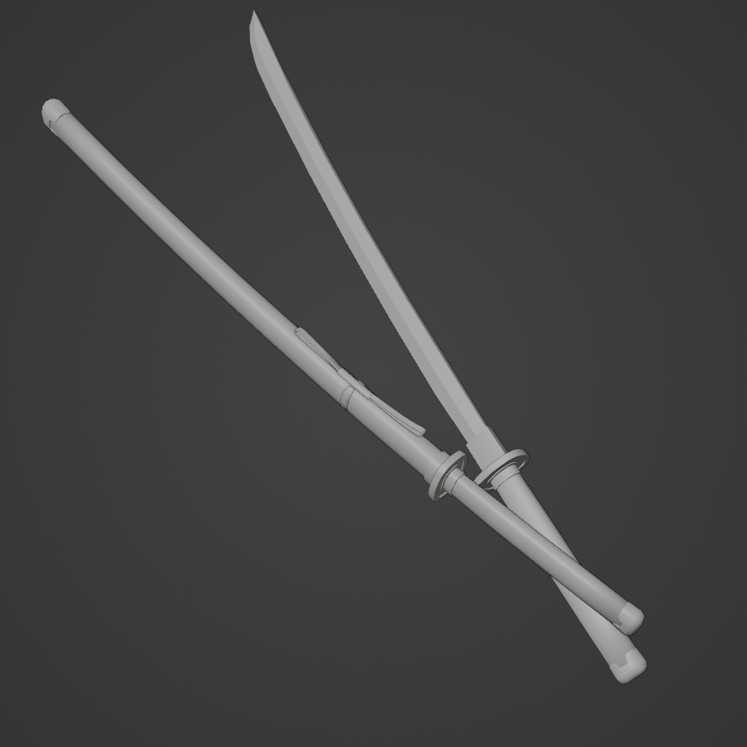 White Katana | VRChat Asset + Blend File