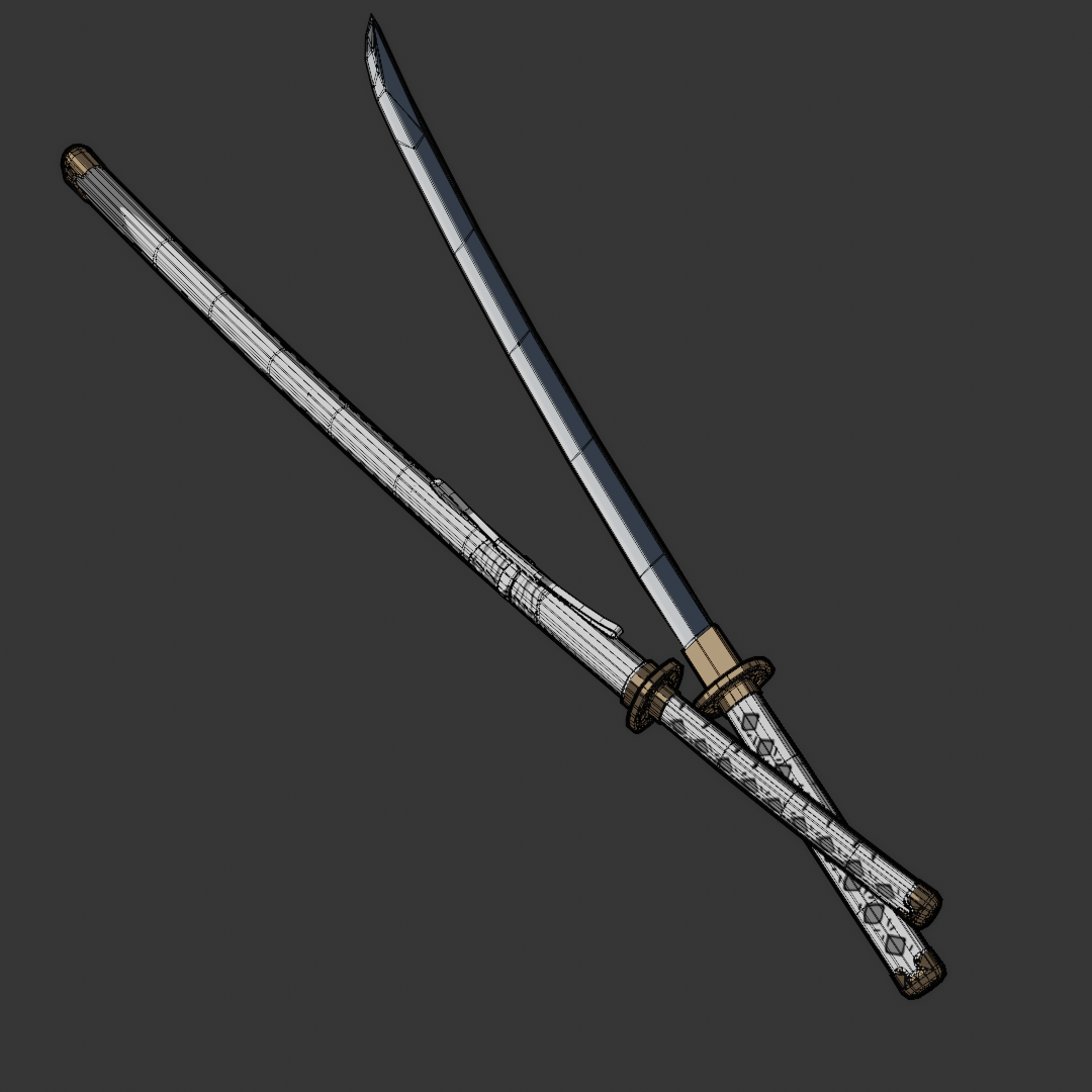White Katana | VRChat Asset + Blend File
