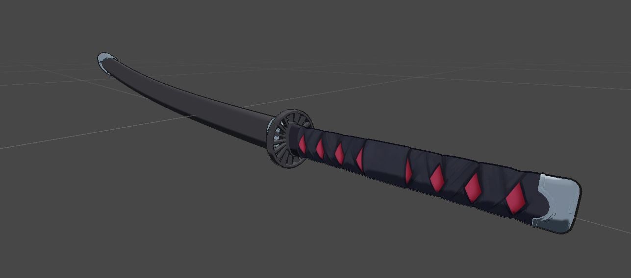 Black Katana | VRChat Asset + Blend File