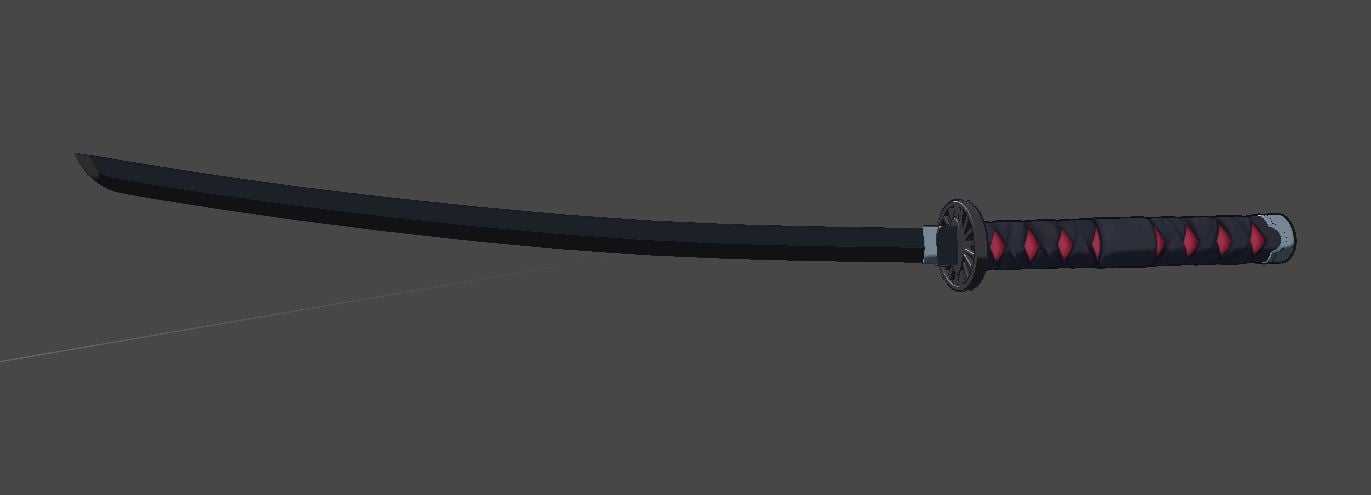 Black Katana | VRChat Asset + Blend File