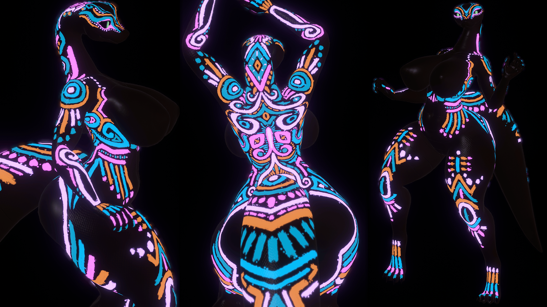 Lily the Snake Rave Paint / Tattoo Decal