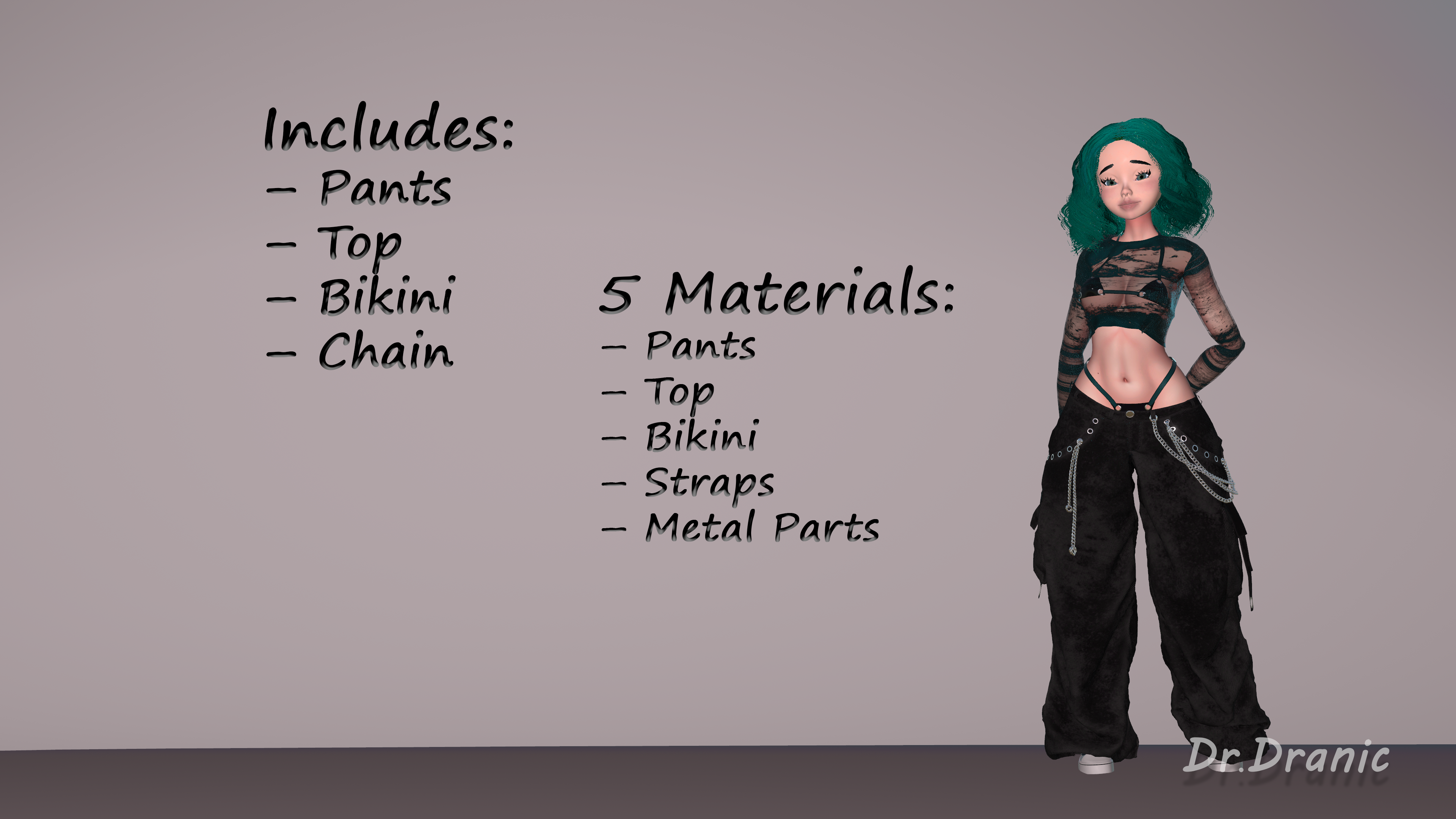 ZinPia E-Girl Outfit — VRChat Clothing Asset