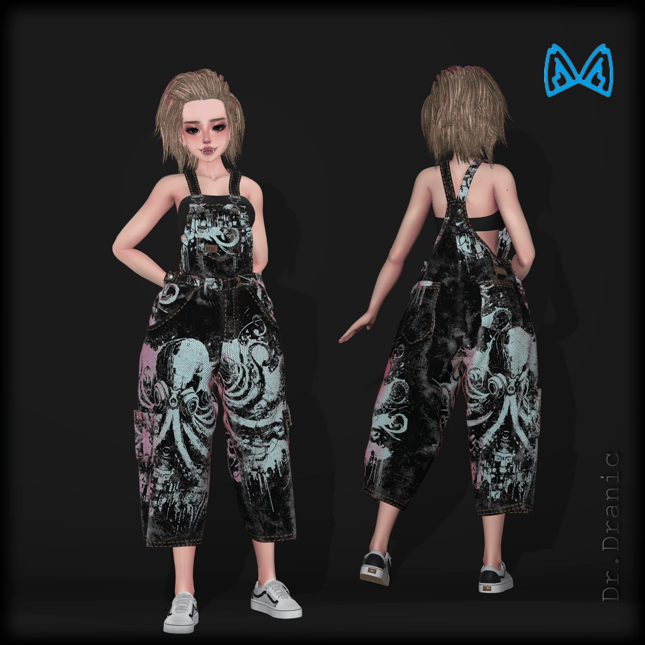 Grunge Octopus Overalls for ZinPia E-girl