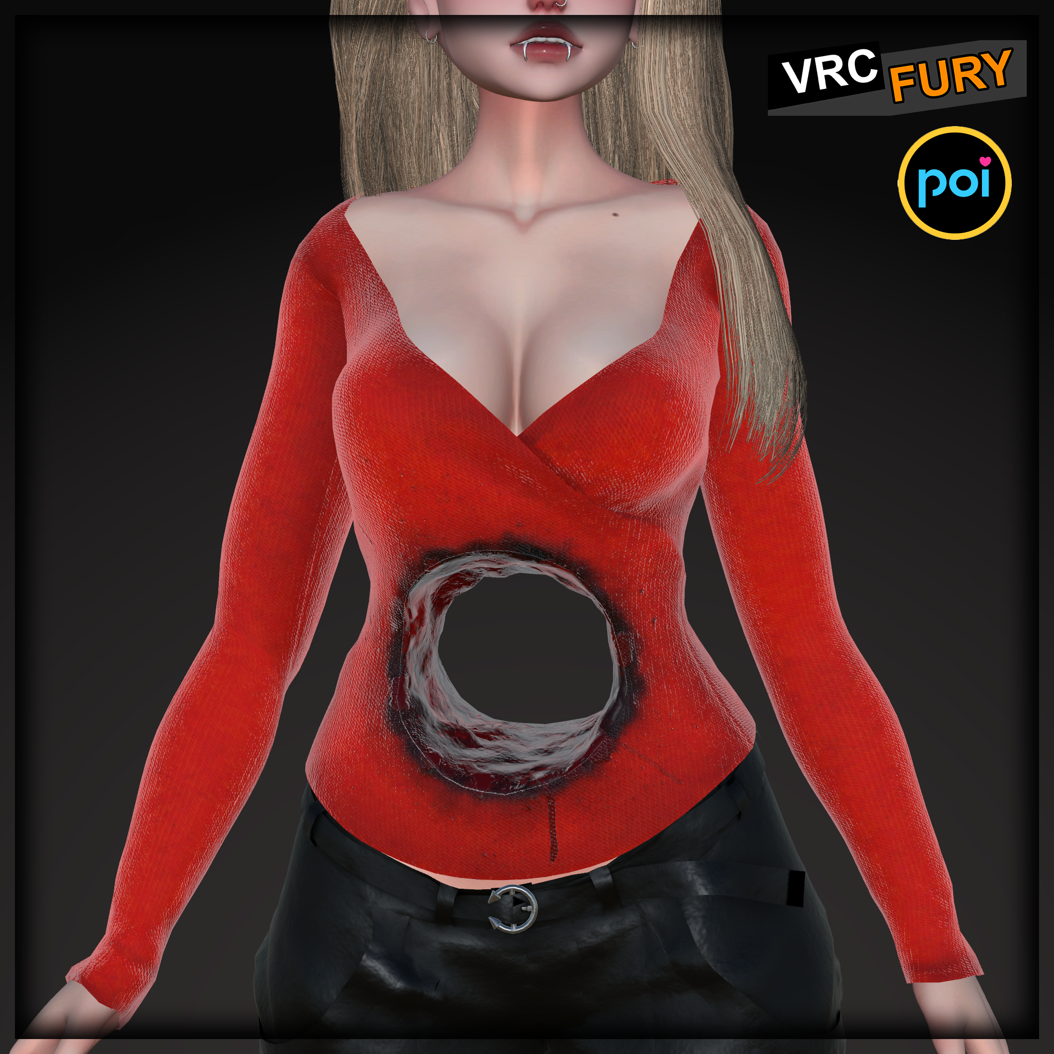 BulletHoleTop - Cutout Sweater for VRChat  [AudioLink]
