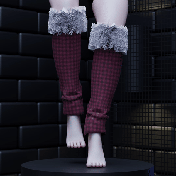 Cherry Fur Leg Warmers