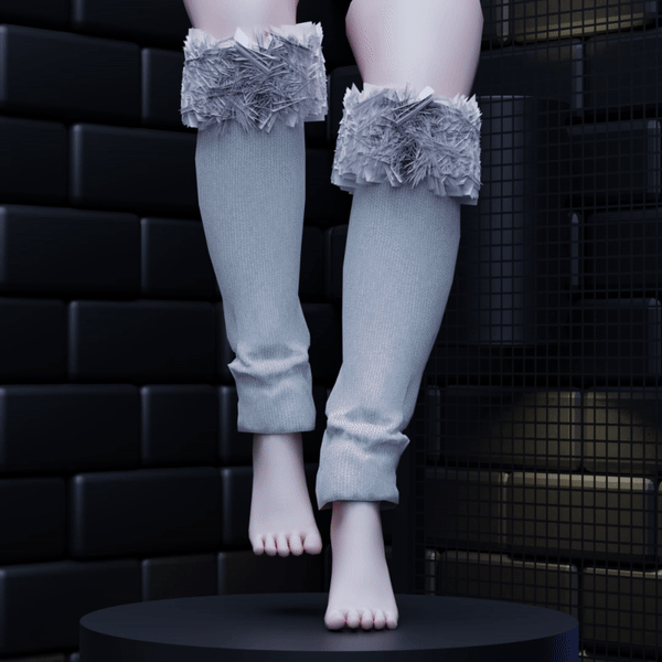 Cherry Fur Leg Warmers