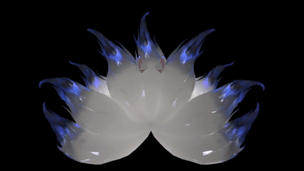 Nine-Tailed Kitsune Fox Tail & Ears for VRChat