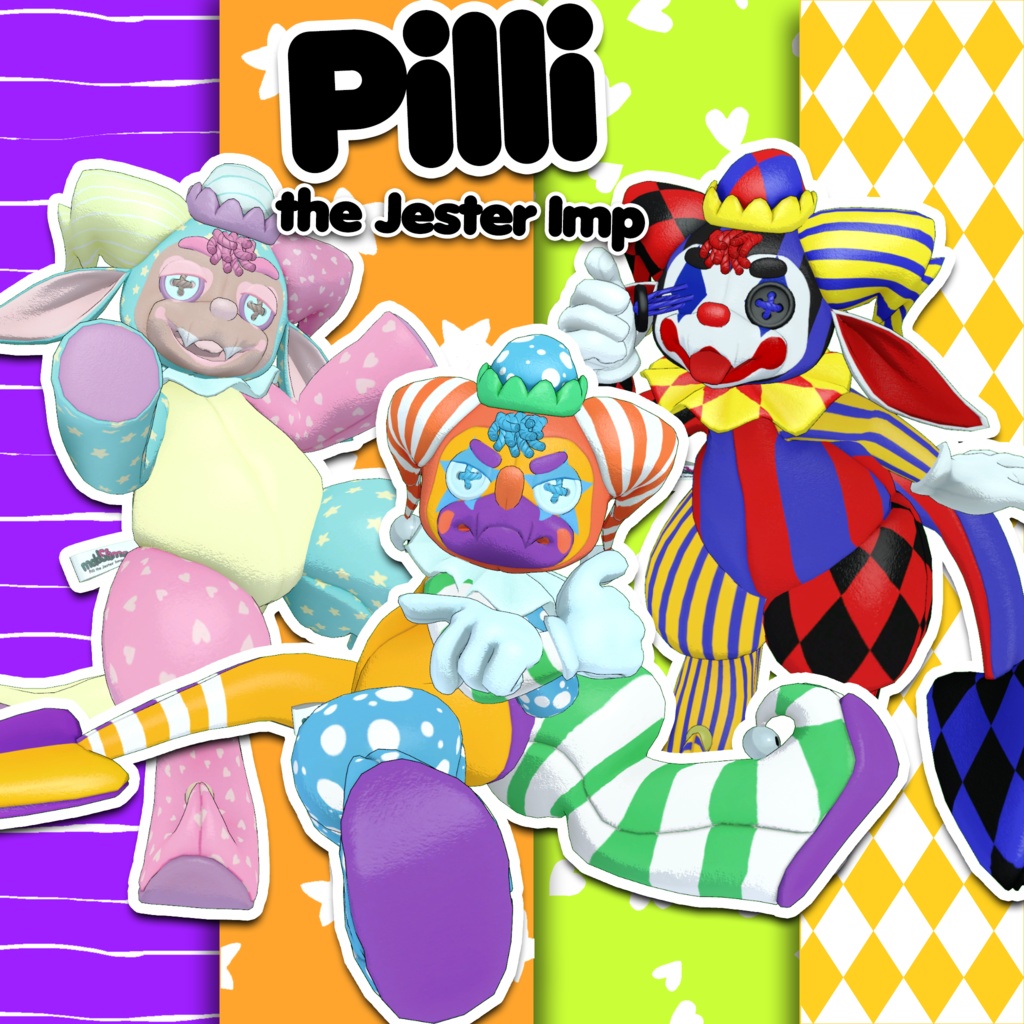 Pilli the Jester Plush VRChat Avatar 