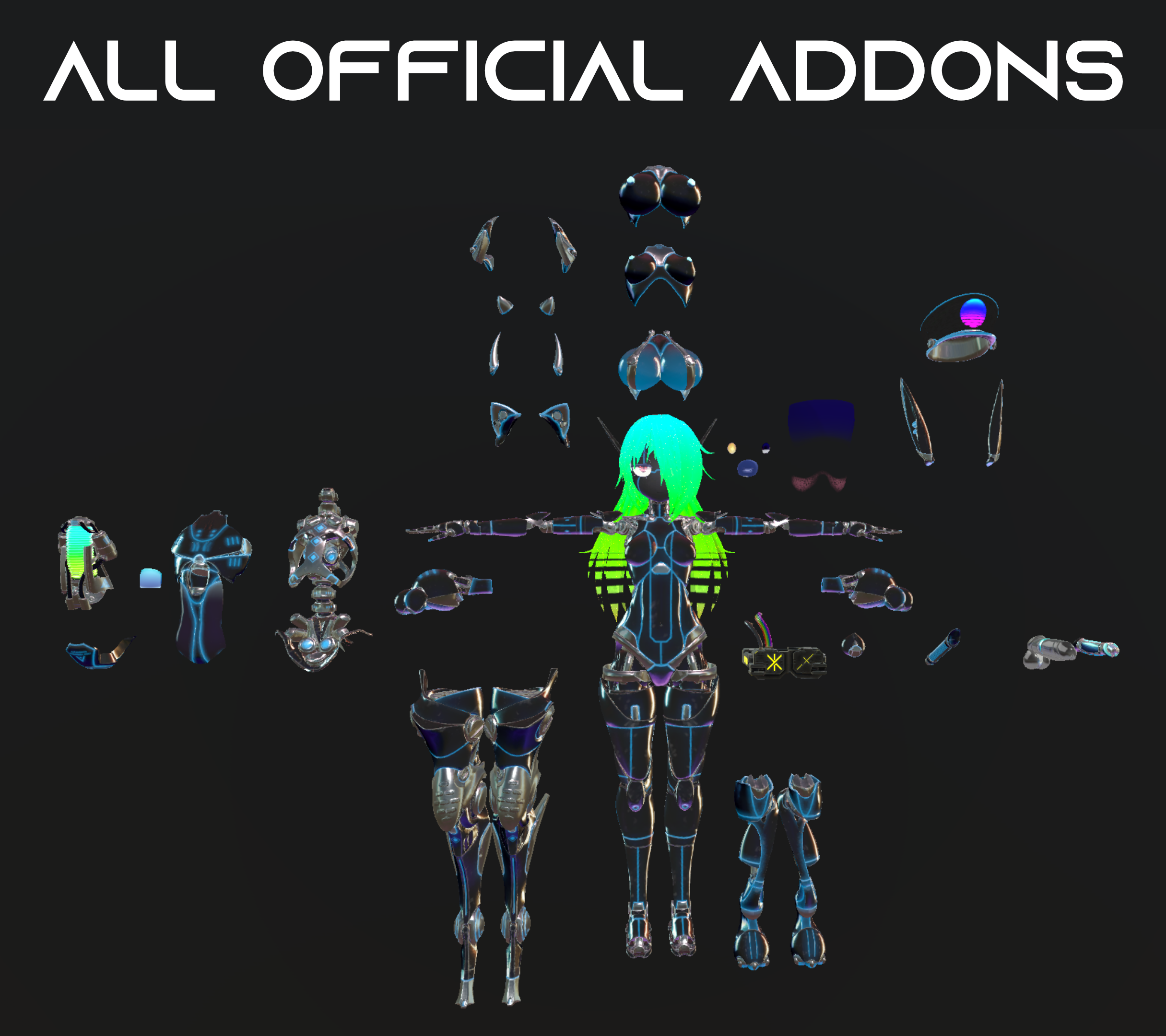 Synthwave Cyberdoll - Runa/Ranu Material and Texture Set