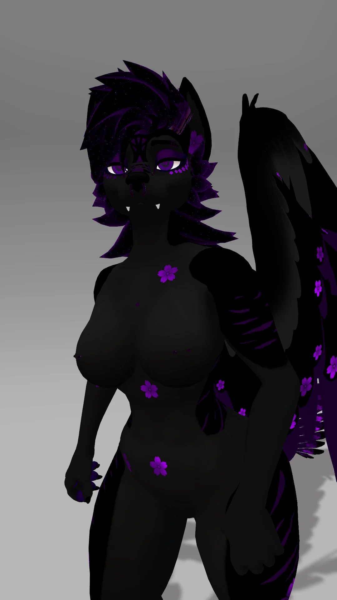 Black Purple Flower Hyenid