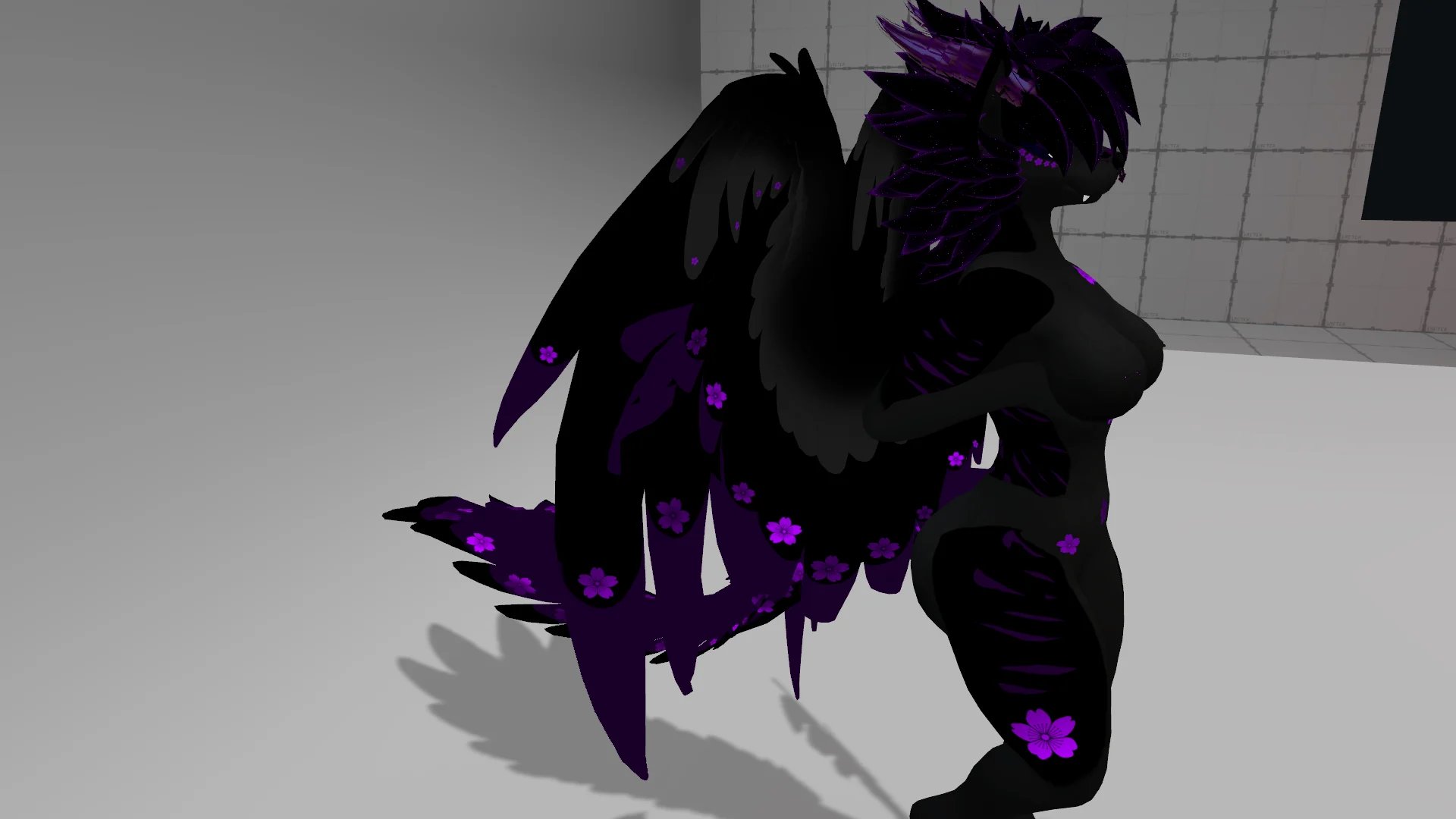 Black Purple Flower Hyenid