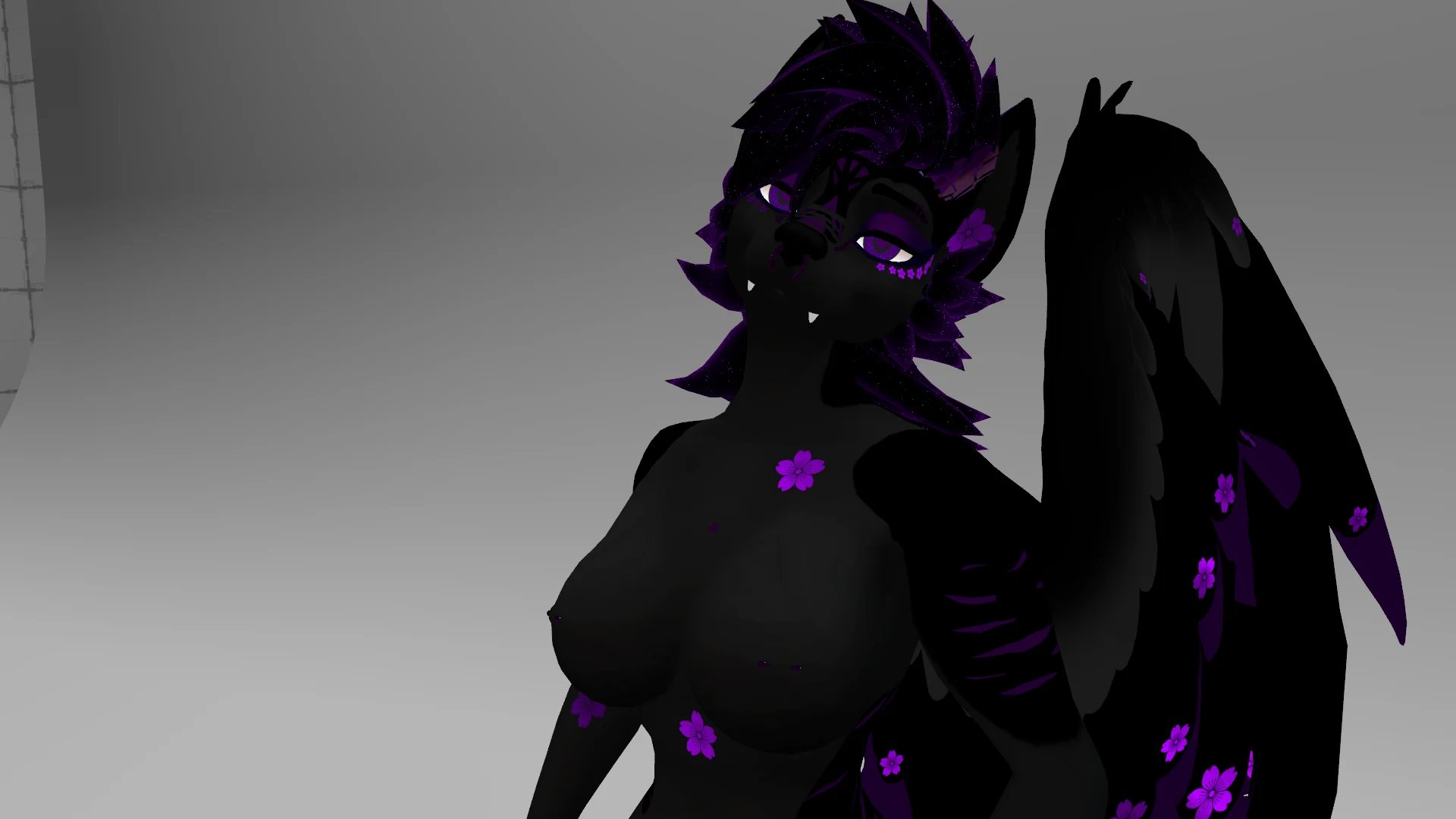 Black Purple Flower Hyenid