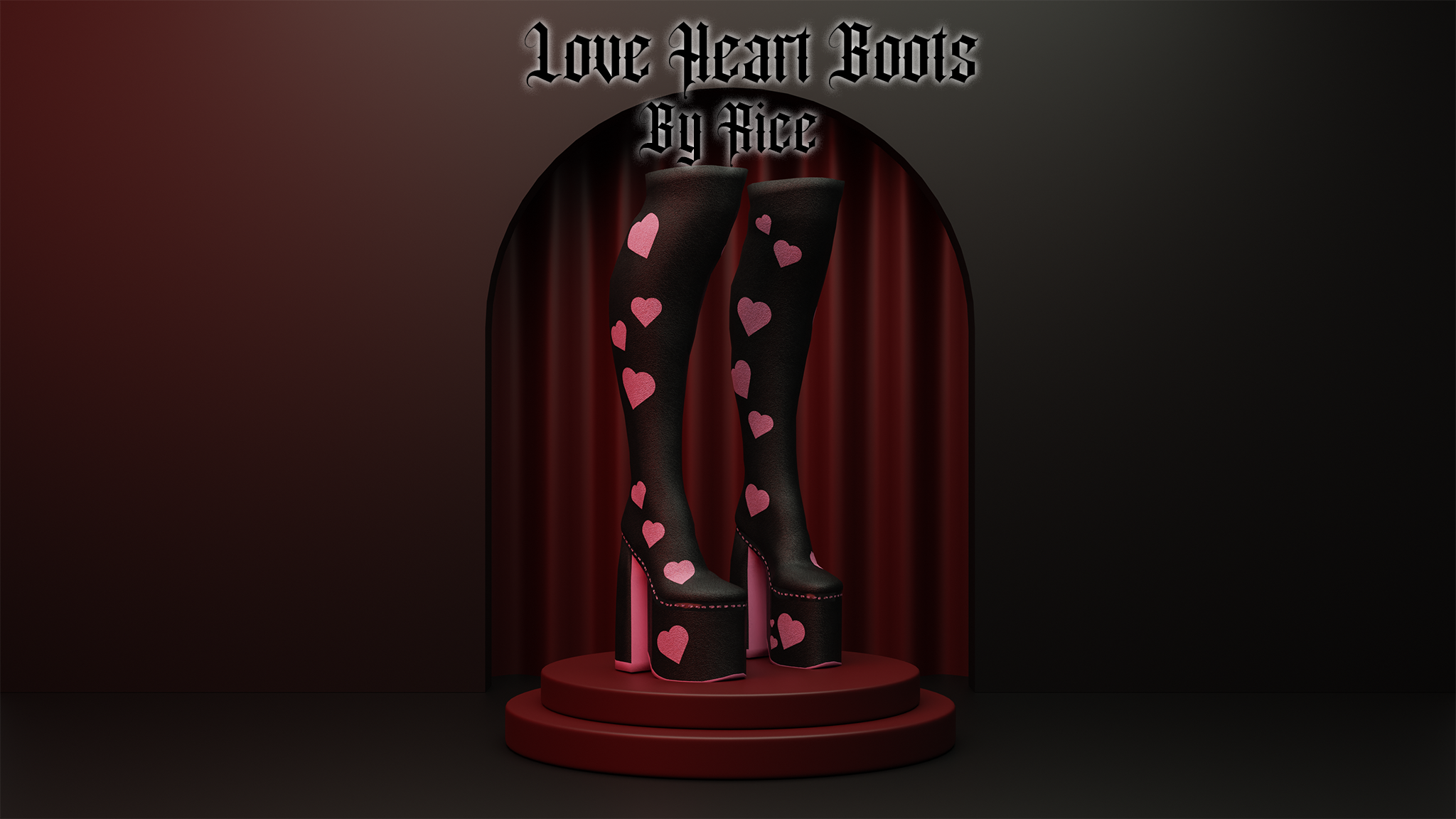 Love heart boots