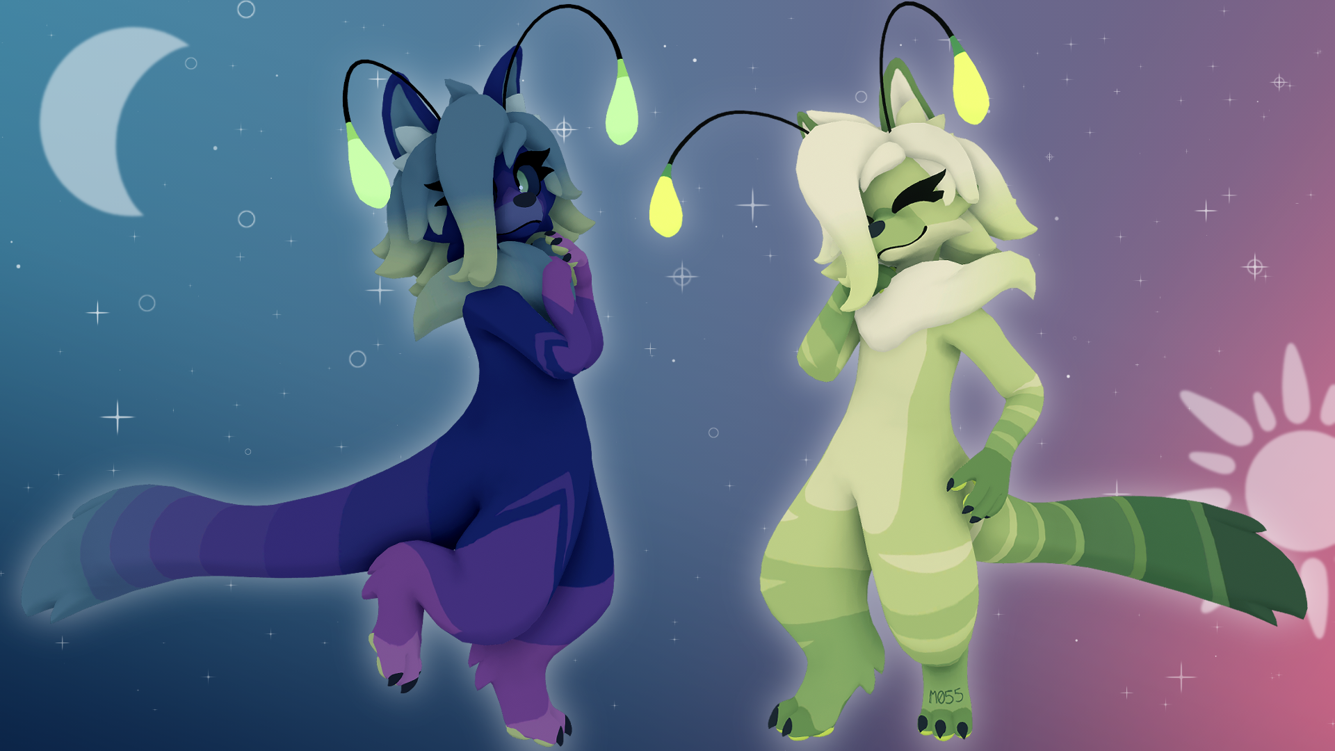 Moontail Swoop Hairstyle {VRChat Avatar Addon}