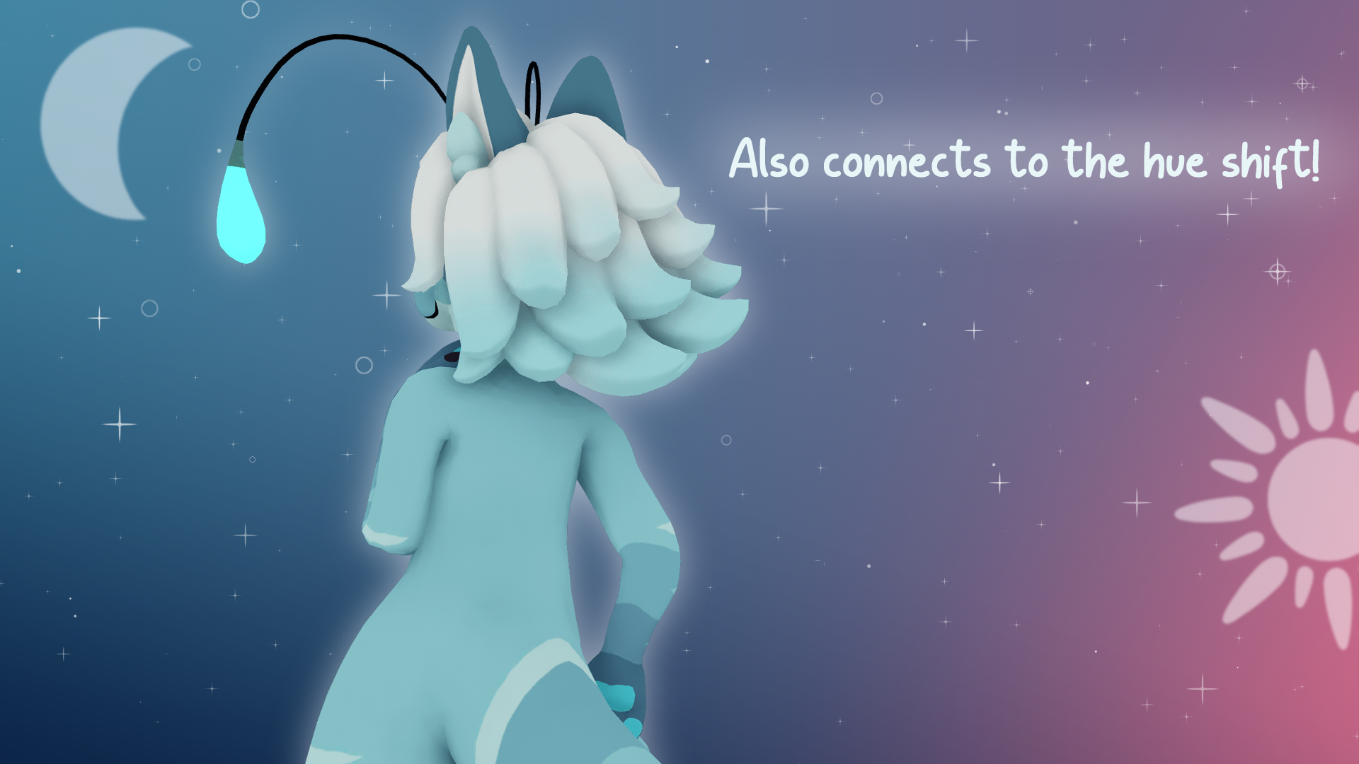 Moontail Swoop Hairstyle {VRChat Avatar Addon}