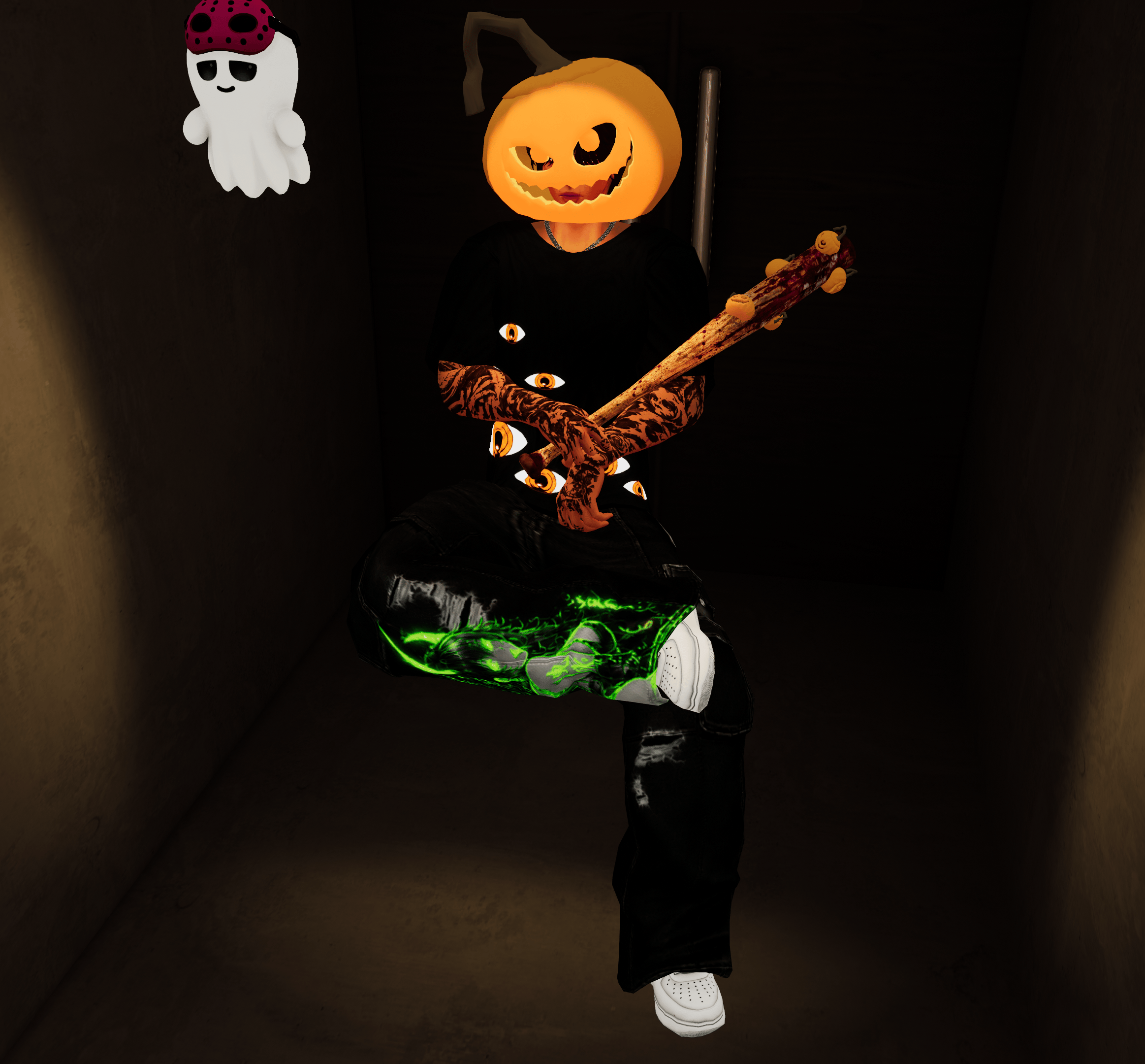 Pumkin Head and baseball bat HAPPYHALLOWEEN!!!!