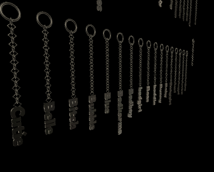 90 Keychains BUNDLE (Names - Nicknames -Randome words) with physbones