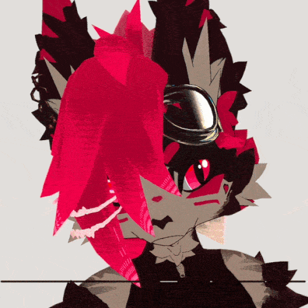 Ninja Hair - Hairstyle for VRChat Avatars! ✨ (Novabeast Goggles Compatibility, AudioLink)