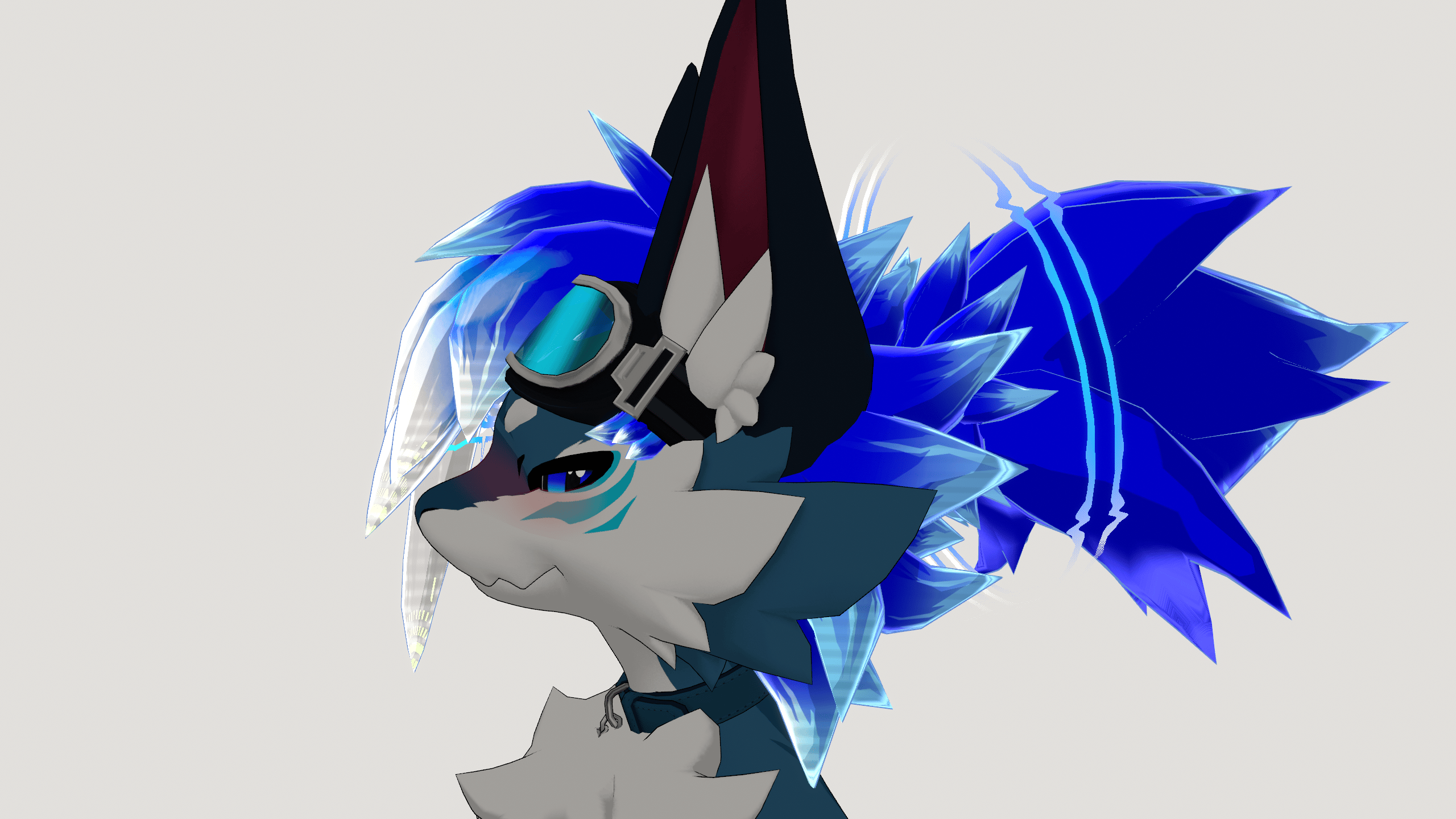 Ninja Hair - Hairstyle for VRChat Avatars! ✨ (Novabeast Goggles Compatibility, AudioLink)