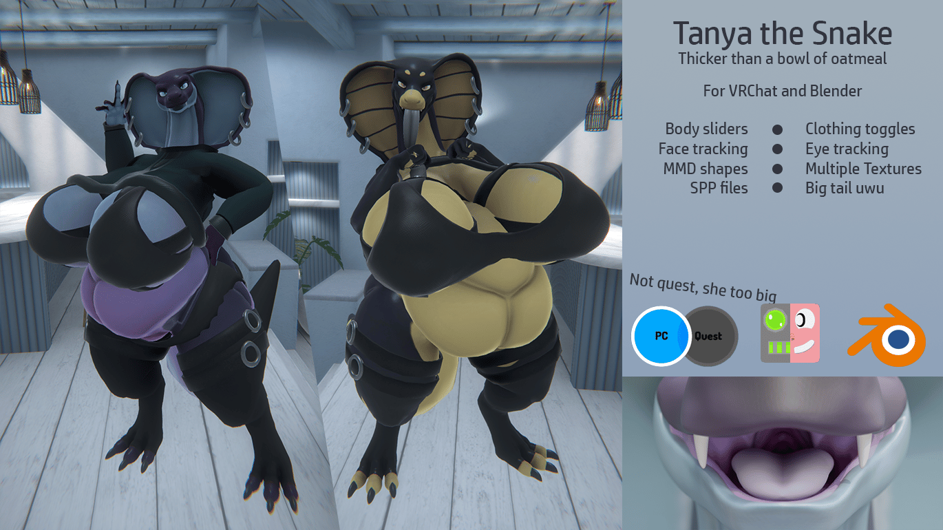 Tanya the Thick Snake GF | VRChat & Blender