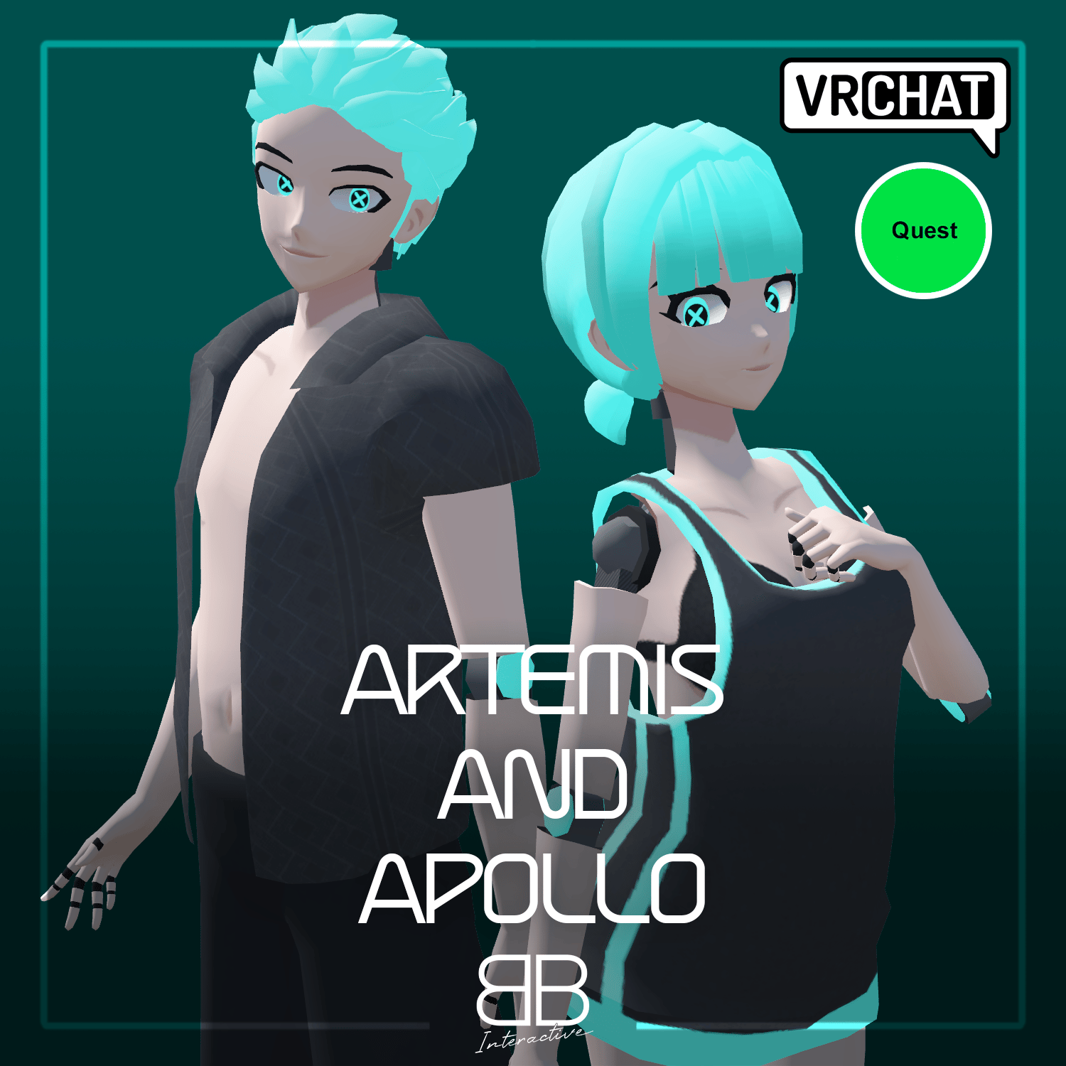 [Original 3D Model] Artemis & Apollo VRChat Bases + Avatars || Quest || Bundle
