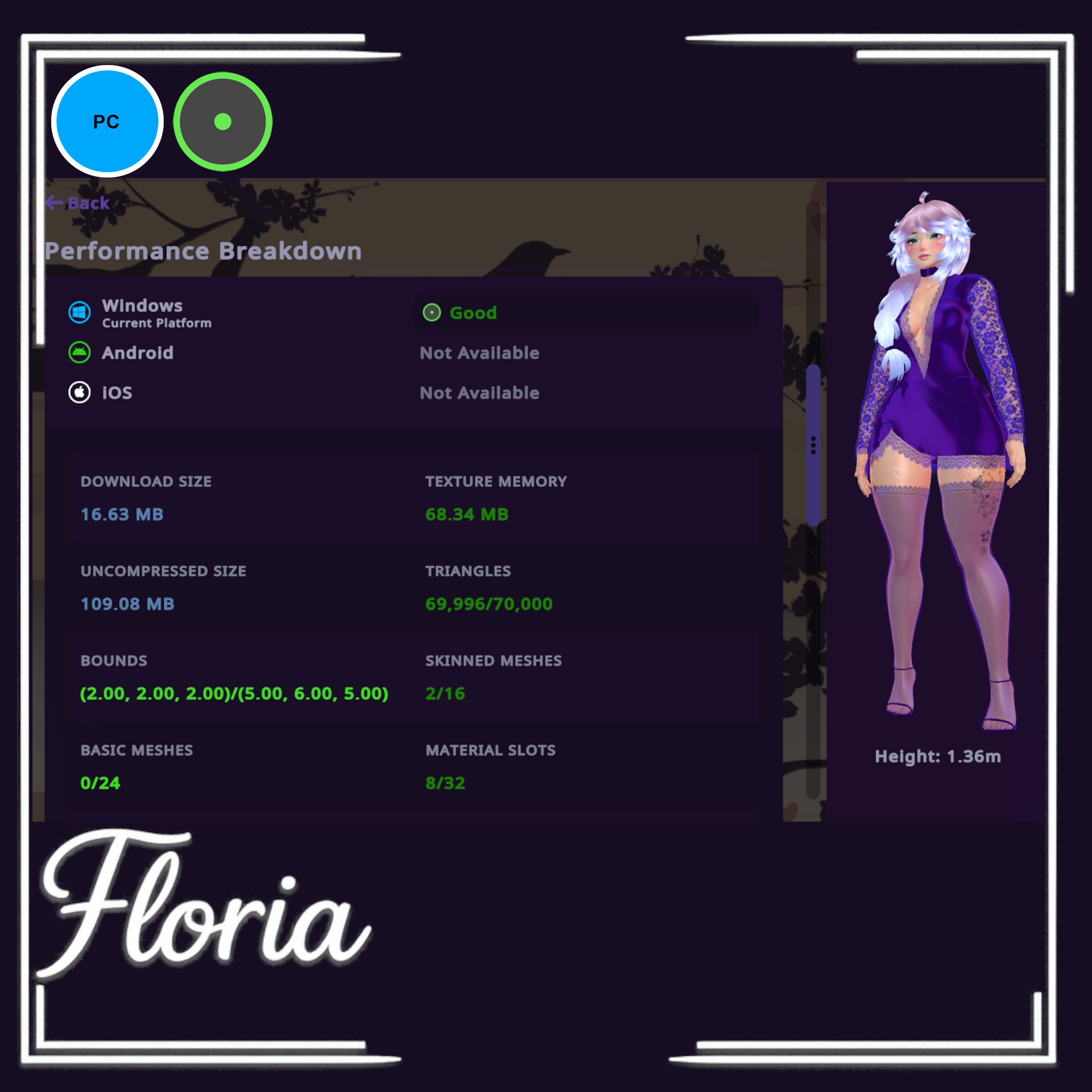 Floria (PC + GREEN OPTI + Quest + VRCFT + GOGO)