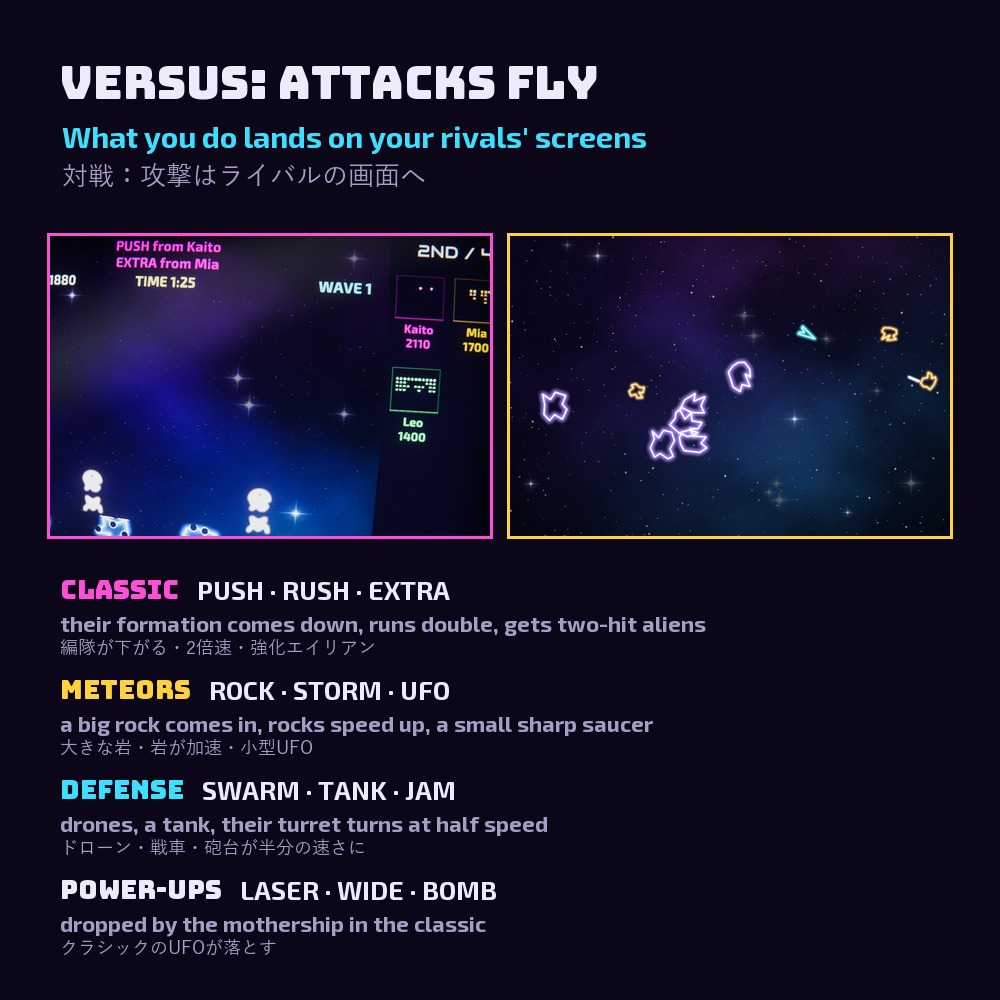 Nova Swarm — 3 Neon Arcade Games in One Cabinet for VRChat Worlds