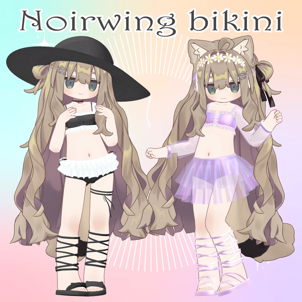 🎇On Sale🎇 [2 Swimwear Styles for VRC] Noirwing Bikini🦋🖤