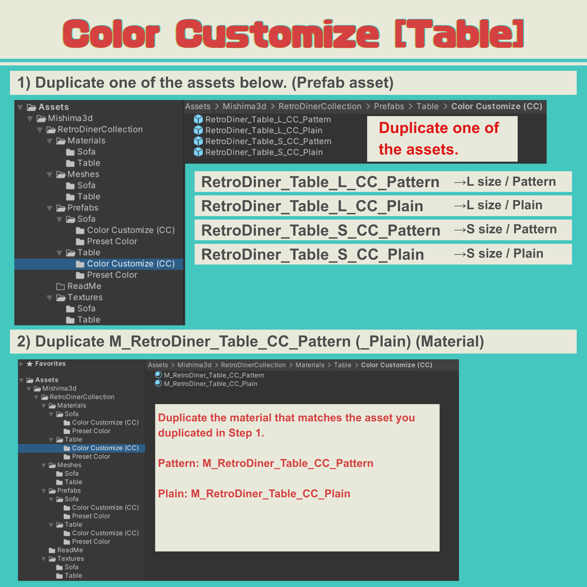 VRChat lilToon | Retro Diner Sofa & Table Set | Customizable Colors | 3D Furniture