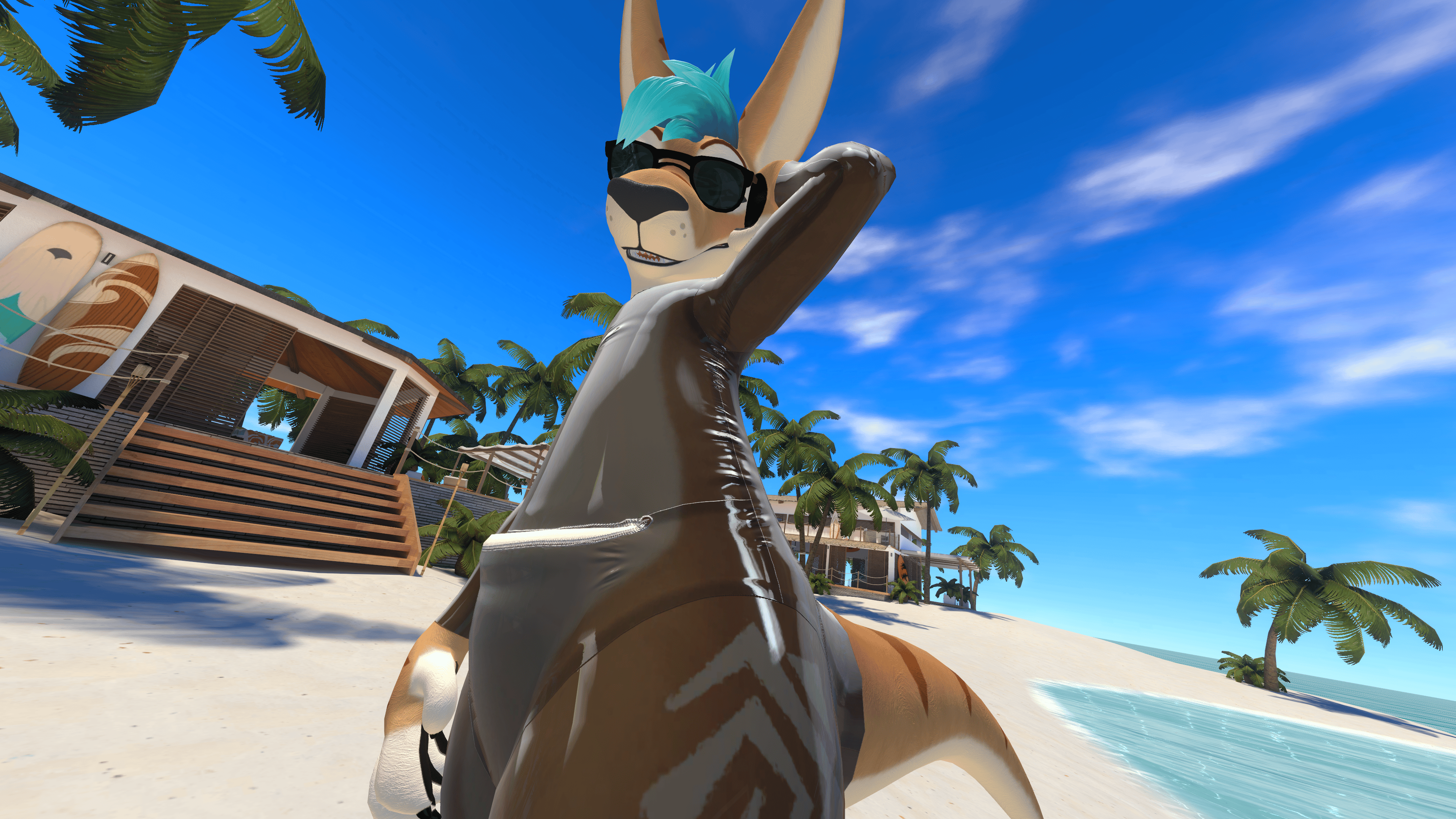 Tropical Kangaroo Latex Suit