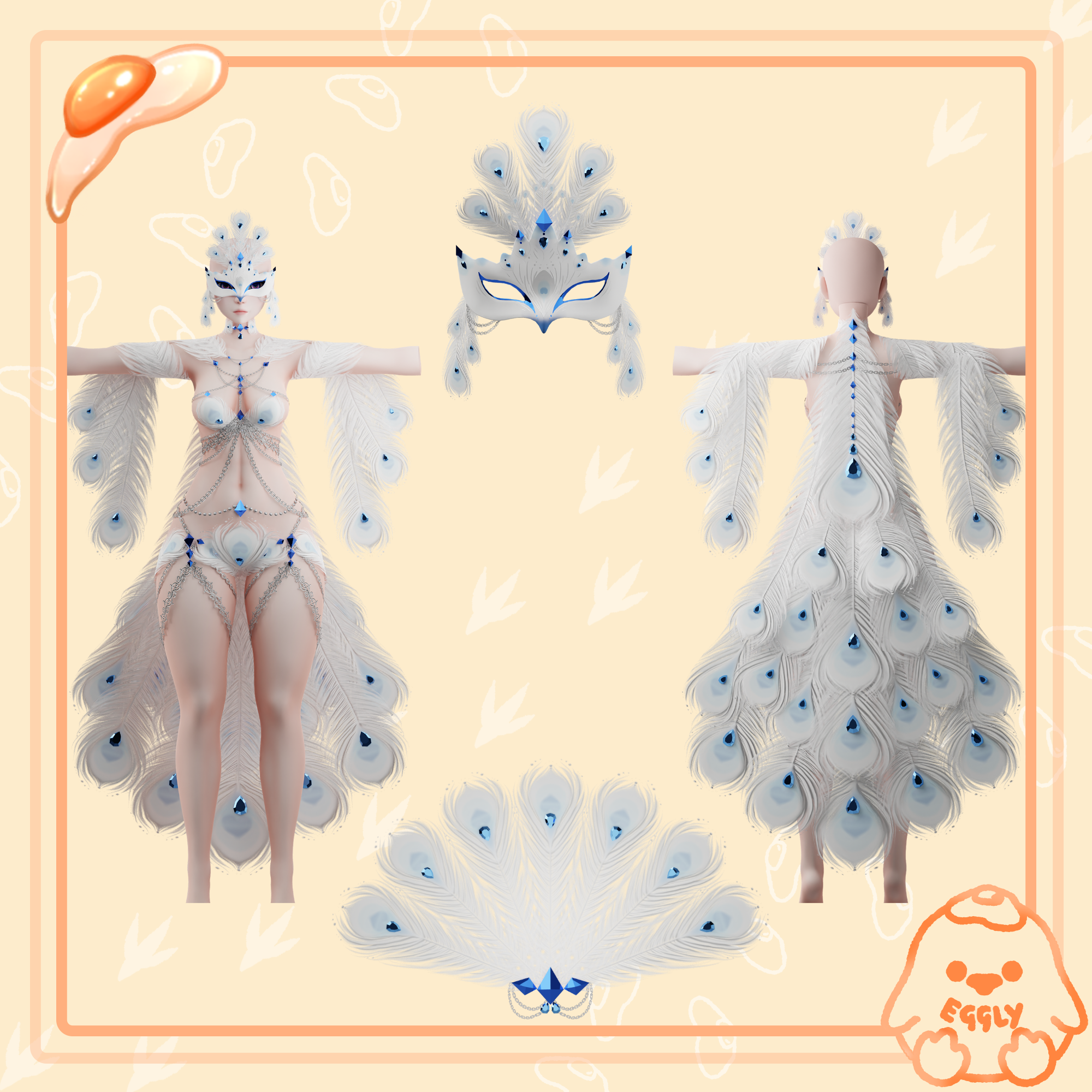 Aurora: White Peacock Outfit