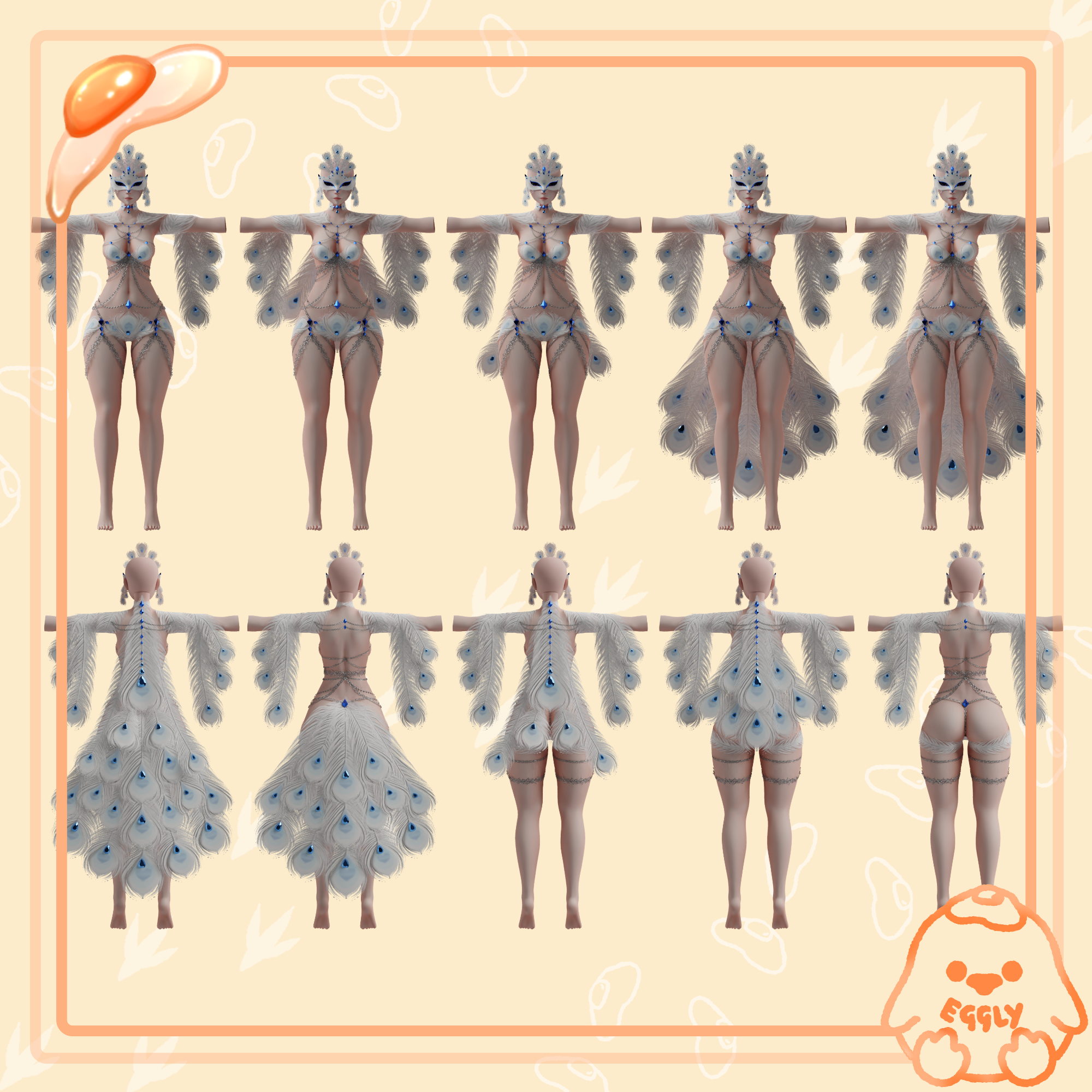 Aurora: White Peacock Outfit