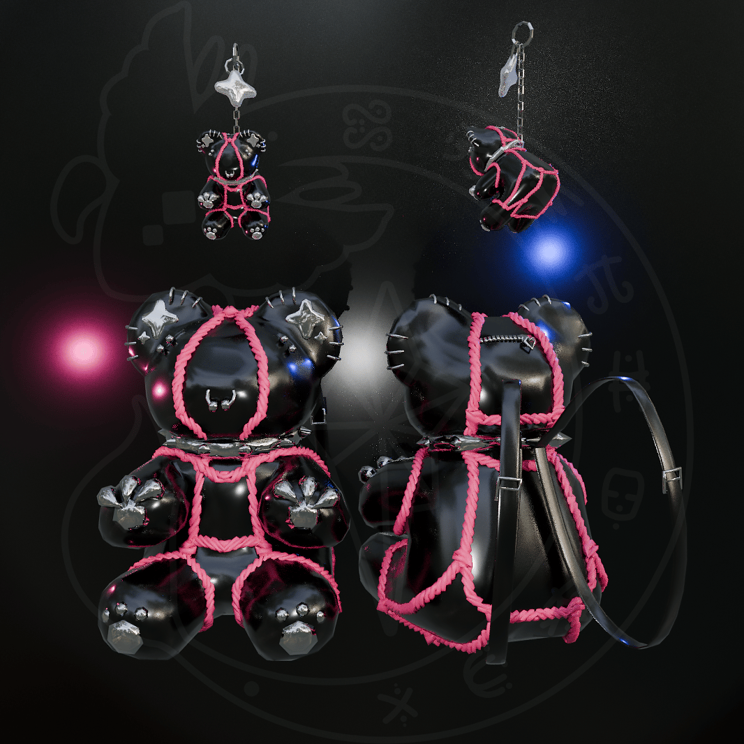 Shiny Woodoo Bears Backpack + Keychain Rigged