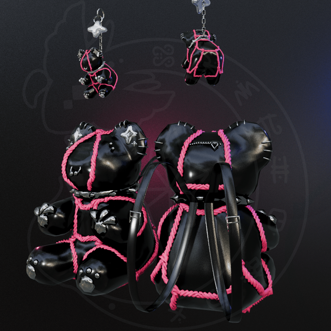 Shiny Woodoo Bears Backpack + Keychain Rigged