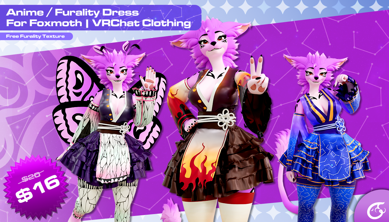 Anime / Furality Dress For Foxmoth | VRChat Clothing