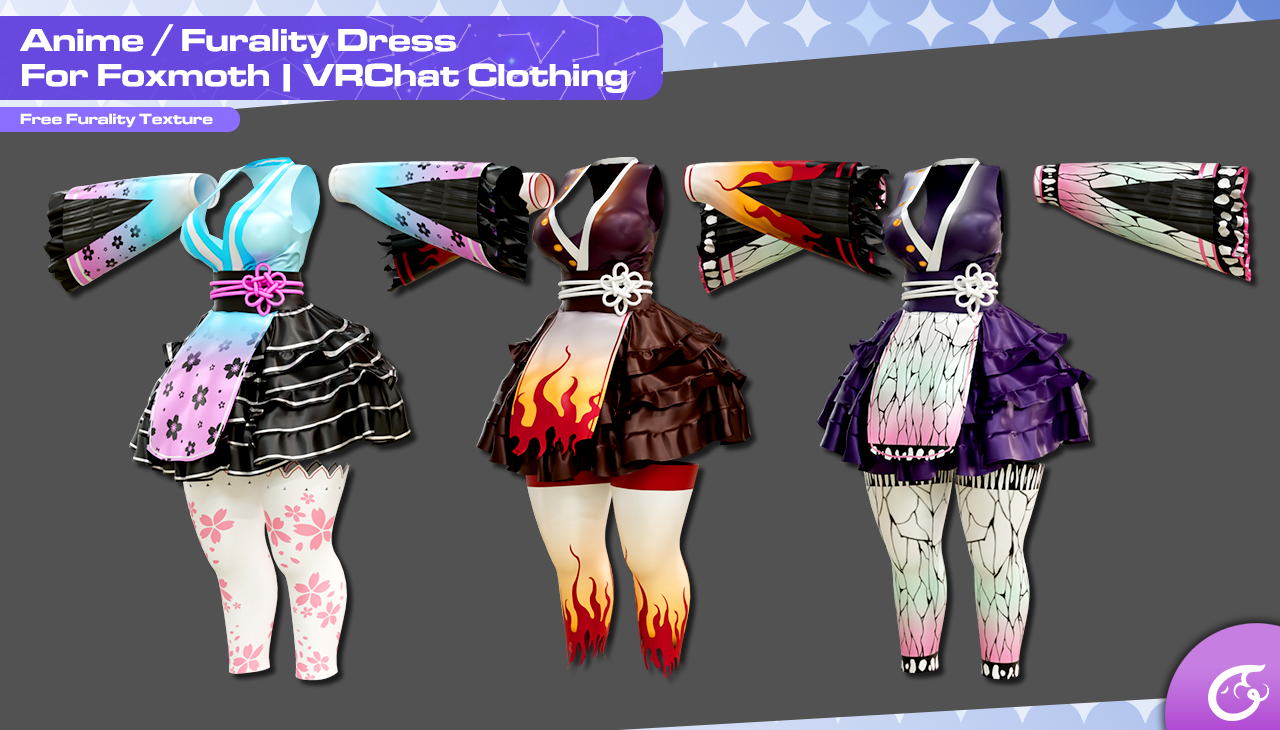 Anime / Furality Dress For Foxmoth | VRChat Clothing