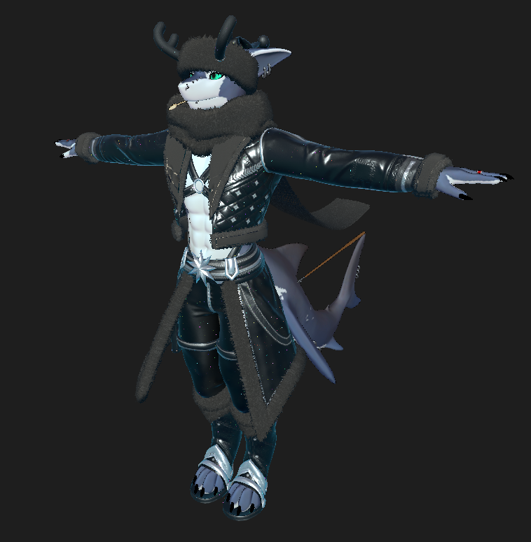 Christmas Santa Outfit for Shawn The Shark (Darbi) | VRChat Clothing
