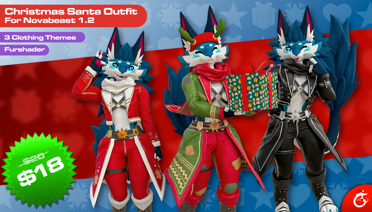Christmas Santa Outfit for For Novabeast 1.2 | VRChat Clothing