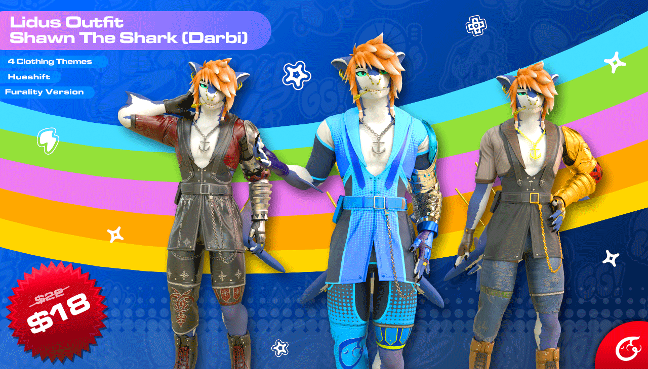 Lidus Outfit For Shawn The Shark (Darbi) | VRChat Clothing