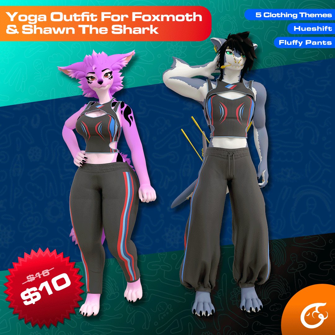 Yoga Outfit For Foxmoth & Shawn The Shark | VRChat Clothing