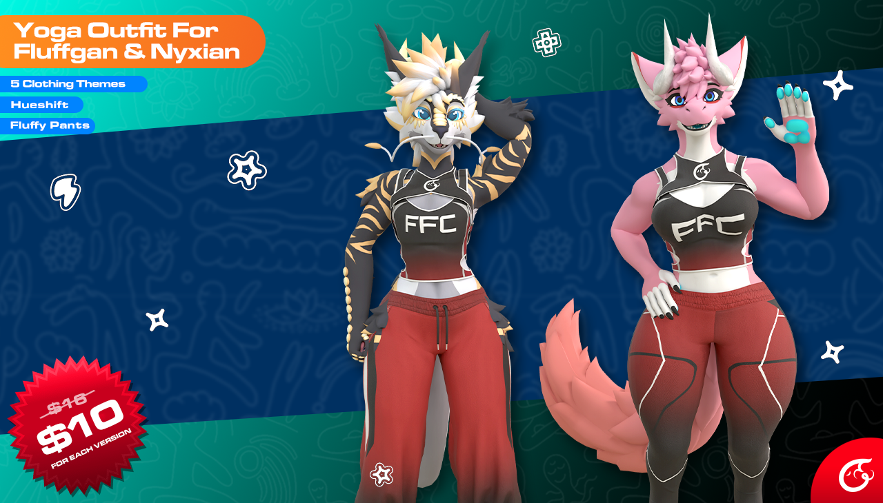 Yoga Outfit For Fluffgan & Nyxian | VRChat Clothing