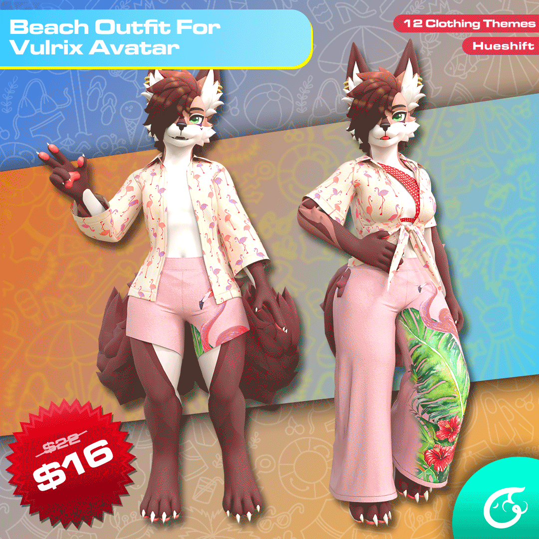 Beach Outfit For Vulrix | VRChat Clothing