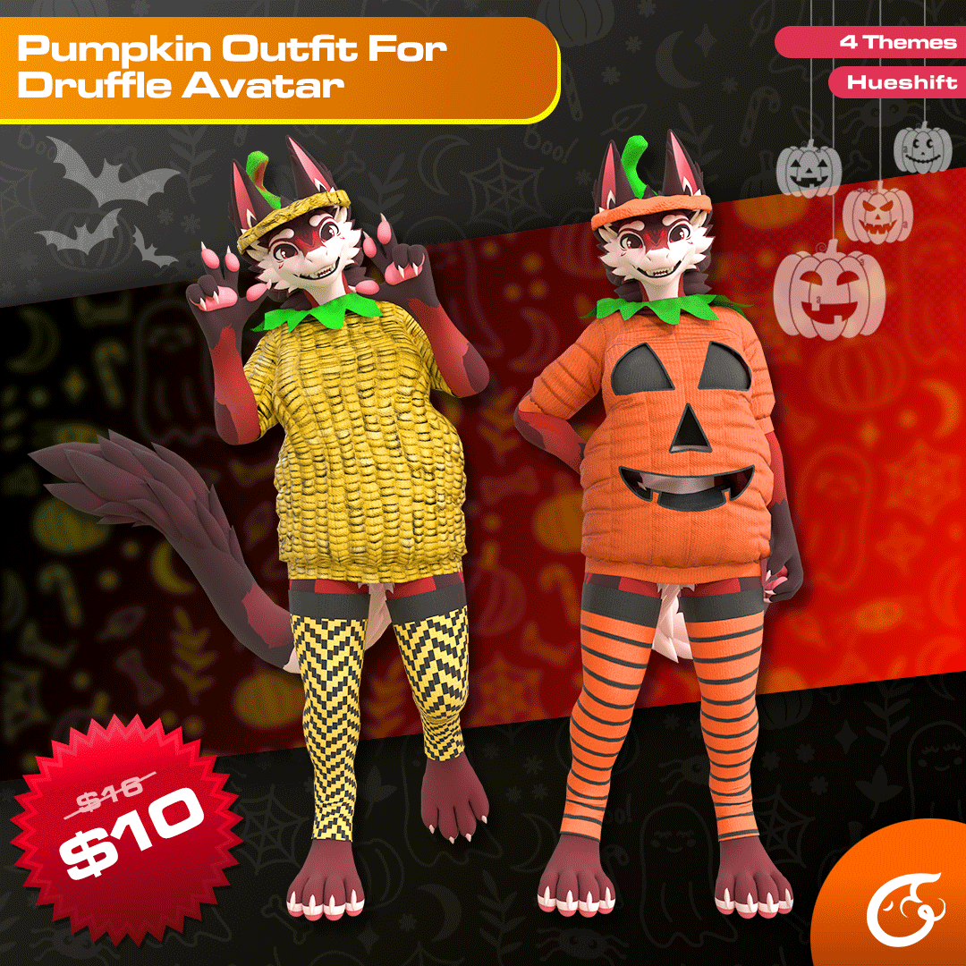 Flutty Pumpkin Outfit For Druffle | VRChat Clothing